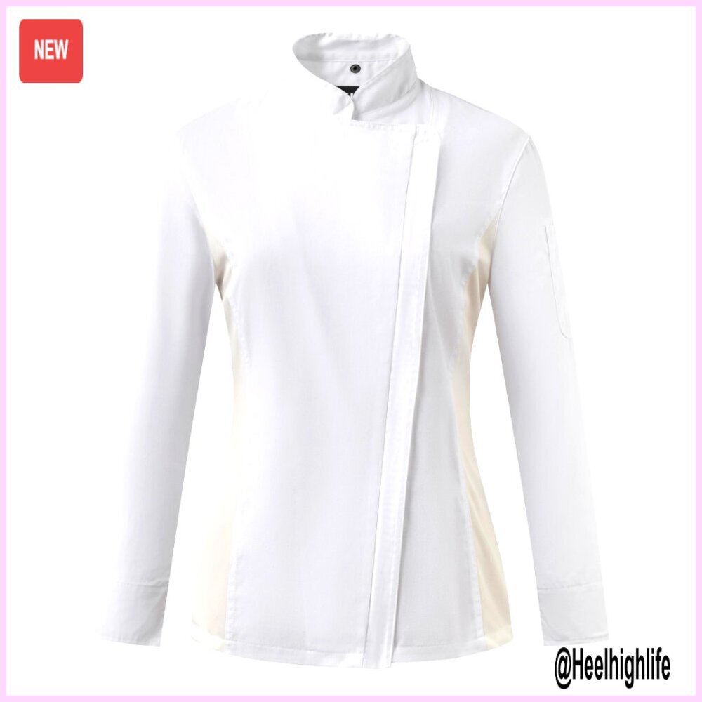 Women's Chef Coat with Mesh Vent Zipper Jacket Professional Kitchen Wear